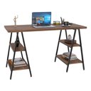 Ver imagem 1 de Mesa Escrivaninha Cavalete 135cm Estilo Industrial Prisma C08 Nogal/Preto - Mpozenato