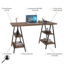 Ver imagem 3 de Mesa Escrivaninha Cavalete 135cm Estilo Industrial Prisma C08 Nogal/Preto - Mpozenato