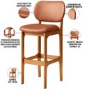 Ver imagem 3 de Banqueta Alta Para Cozinha Madeira Fixa Betta L02 Imbuia Couríssimo Camel - Lyam Decor