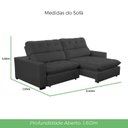 Ver imagem 3 de Sofa Retratil Reclinavel 2 Lugares 240cm Veludo Andreia