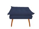 Ver imagem 4 de Kit Namoradeira +1 Puff Puf Decorativo Opala Suede Azul Marinho Pés Madeira Mz Decor