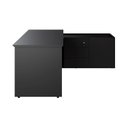 Ver imagem 5 de Mesa em L Diretor com Armário Lateral Caixa de Tomadas e 3 Gavetas 180cm Tampo Chanfrado Corporate P