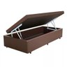 Cama Box Baú Solteiro Corino 78 X 188cm - Genki Kenko Colchões:marrom - 1