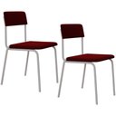 Ver imagem 1 de Kit 02 Cadeiras Estofada para Sala de Jantar Sense Branco C01 Veludo Vermelho Vinho - Lyam Decor