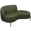 Ver imagem 2 de Sofá Curvo 2 Lugares 150cm Braço Dir. Thommy Pés Ouro Linho Verde - Nexta Casa
