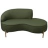 Sofá Curvo 02 Lugares 150cm Braço Direito Thommy Pés Ouro Fosco Linho Verde - Casaepoltrona - 6