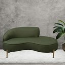 Ver imagem 1 de Sofá Curvo 2 Lugares 150cm Braço Dir. Thommy Pés Ouro Linho Verde - Nexta Casa