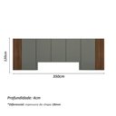 Ver imagem 3 de Cabeceira Cama Queen Ripada 3,50m Ncs 100% Mdf Casa Lar Cor:nogueira Cadiz com Cinza Sagrado