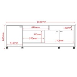 Rack para Tv até 75 Polegadas Dallas com 3 Portas e Rodízios Lukaliam - 3
