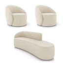 Ver imagem 1 de Sofá 4 Lugares Orgânico 220cm Morgan e 2 Poltronas Lua Suede Bege D03 - D'Rossi