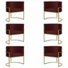 Kit 6 Poltronas Decorativa Sala de Estar Luana Base Gold Suede Bordô - Montanaris Decor Md Montanari - 1