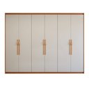 Ver imagem 3 de Guarda-Roupa Casal 6 Portas 6 Gavetas MDF 270cm Suavitá Bege Amêndoa Clean/Off White