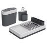 Kit Flat 3 Peças Escorredor de Louça, Lixeira e Dispenser Cinza e Grafite - 1