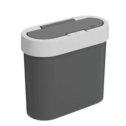 Kit Flat 3 Peças Escorredor de Louça, Lixeira e Dispenser Cinza e Grafite - 3