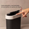 Kit Flat 3 Peças Escorredor de Louça, Lixeira e Dispenser Cinza e Grafite - 6