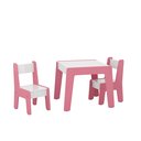 Ver imagem 1 de Conjunto Mesa e 2 Cadeiras Infantil:rosa/branco