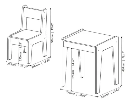 Ver imagem 2 de Conjunto Mesa e 2 Cadeiras Infantil:rosa/branco