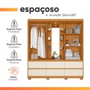 Ver mais imagens de Guarda Roupas Casal com Espelho 2 Portas de Correr 6 Gavetas Boston Flex