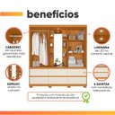 Ver imagem 6 de Guarda Roupas Casal com Espelho 2 Portas de Correr 6 Gavetas Boston Flex