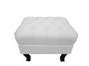 Ver imagem 3 de Kit 2 Poltronas Decorativa Julia + Puff Luis Xv Couro Branco Pés Madeira Mz Decor