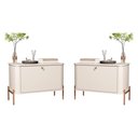Ver imagem 1 de Conjunto Mesa de Cabeceira Albania Off White Bronze