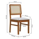 Ver imagem 5 de Conjunto de Mesa de Jantar Cancun + Cadeiras Lyon 6 Lugares Tampo MDF Corano Bege 160cm