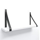 Ver imagem 1 de Prateleira em MDF Branco 60x15cm com Alça Preto