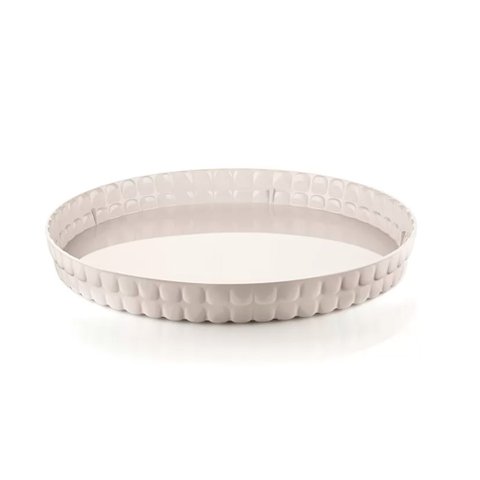 Bandeja Redonda de Servir 35,6 X 4 Cm - Tiffany - Branco Leite - Guzzini