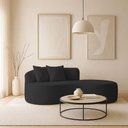 Ver imagem 4 de Sofá Sala Curvo 2 Lugares Bouclé Preto