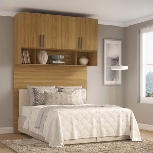 Módulo Aéreo Queen com Cabeceira Altezza Trend Belmax:freijó