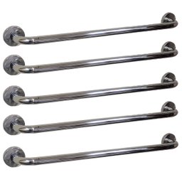 Alça Apoio Kit 5 Uni Aço Inox 50cm Idoso Acessibilidade Pcd Cadeirante Gestante Suporte Anti Queda B - 1