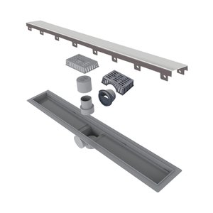 Ralo Linear Elleve Smart Sifonado 917 60cm com Tampa Inox