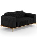 Ver imagem 1 de Sofá 2 Lugares para Sala de Estar Molino 150 Cm D02 Pés D'ouro Linho Chumbo D-465 - Lyam Decor
