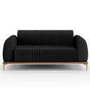 Ver imagem 3 de Sofá 2 Lugares para Sala de Estar Molino 150 Cm D02 Pés D'ouro Linho Chumbo D-465 - Lyam Decor