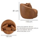 Ver imagem 3 de Poltrona Decorativa Maya Base Giratoria Courino Tcs 727 Moll