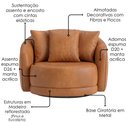 Ver imagem 5 de Poltrona Decorativa Maya Base Giratoria Courino Tcs 727 Moll