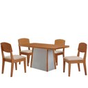 Ver imagem 2 de Mesa de Jantar Diane 120cm Tampo MDF Lam 4 Cadeiras Copper Moderna Veludo Creme Naturale Off White