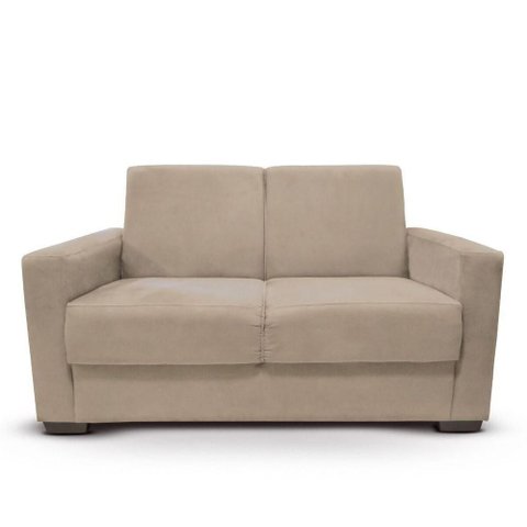 Sofá Estofado 2 Lugares Sala Estar Recepção Giovana Suede Bege
