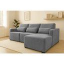 Ver imagem 1 de Sofá Baroni 6 Lugares com Chaise Direito 270cm Cinza Claro Linho