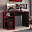 Ver imagem 3 de Mesa Gamer Essence Play Moderno sem Gavetas MDP 108cm Preto e Vermelho Milani Movelaria