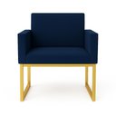 Ver imagem 4 de Poltrona Decorativa Reforçada para Recepção e Sala de Espera Azul