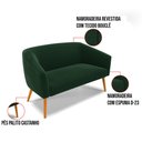 Ver imagem 4 de Sofá Namoradeira 2 Lugares Pé Palito Castanho Stella Bouclê Verde D03 - D'Rossi