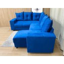 Ver imagem 2 de Sofá de Canto C/ Chaise - com 06 Lugares:azul