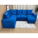Ver imagem 3 de Sofá de Canto C/ Chaise - com 06 Lugares:azul