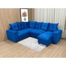 Sofá de Canto C/ Chaise - com 06 Lugares:azul - 1