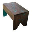 Ver imagem 1 de Banco Madeira Rústico Flores Verde