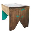 Ver imagem 3 de Banco Madeira Rústico Flores Verde