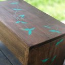 Ver imagem 2 de Banco Madeira Rústico Flores Verde