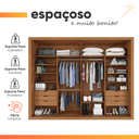 Ver imagem 7 de Guarda Roupas Casal Ripado 2 Portas de Correr 6 Gavetas Coliseu Madeirado / Areia Zanzini