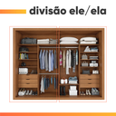 Ver imagem 5 de Guarda Roupas Casal Ripado 2 Portas de Correr 6 Gavetas Coliseu Madeirado / Areia Zanzini